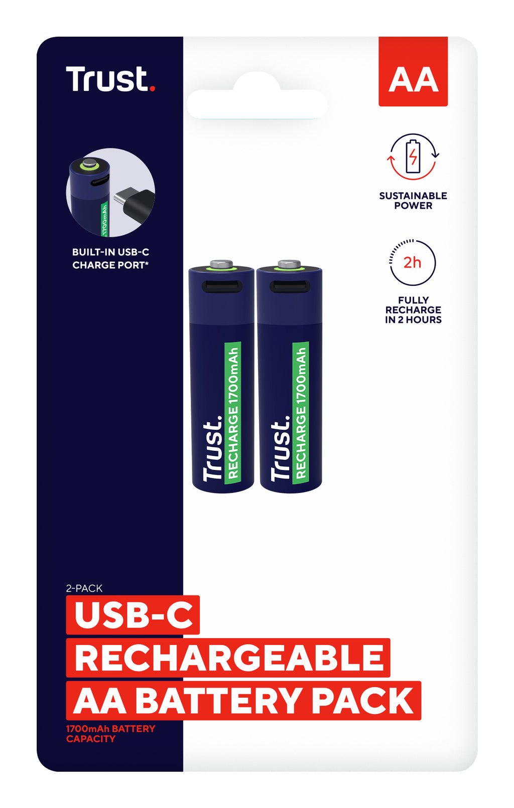 Trust 25584 pile domestique Batterie rechargeable AA