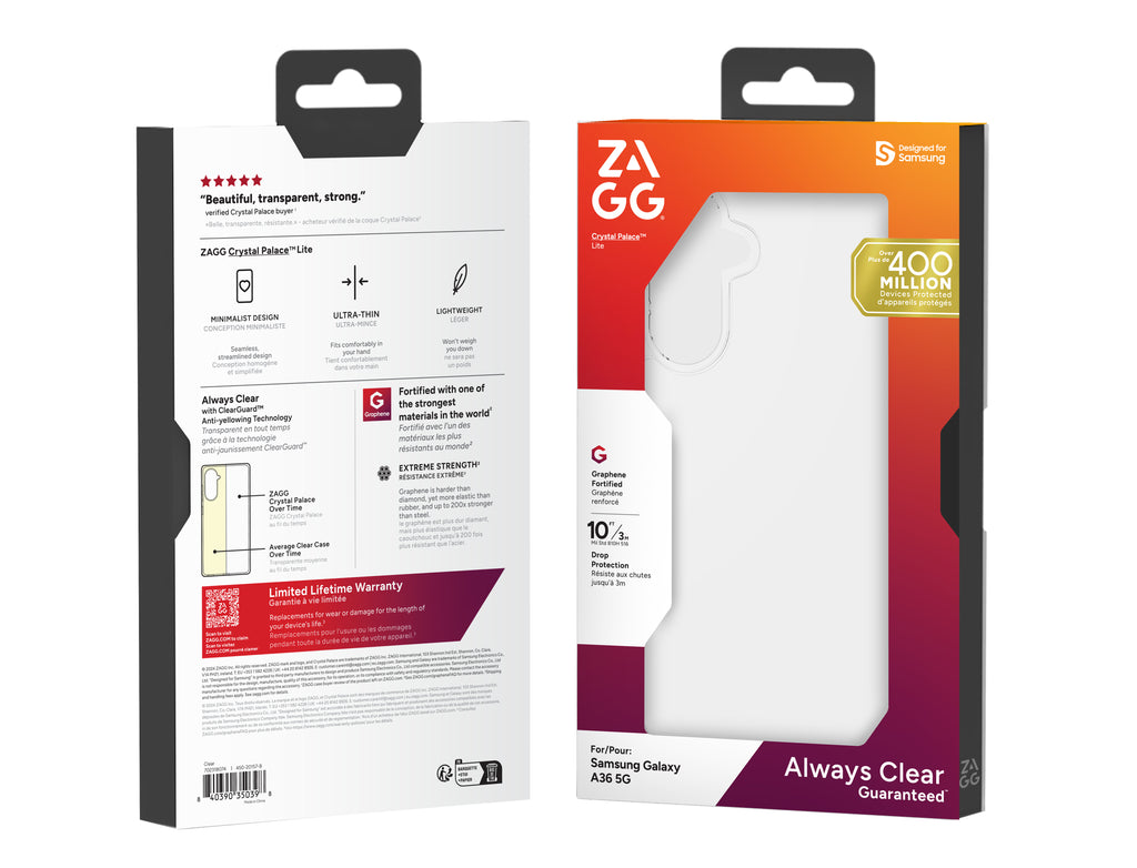 ZAGG Crystal Palace Lite coque de protection pour téléphones portables 17 cm (6.7") Housse Transparent