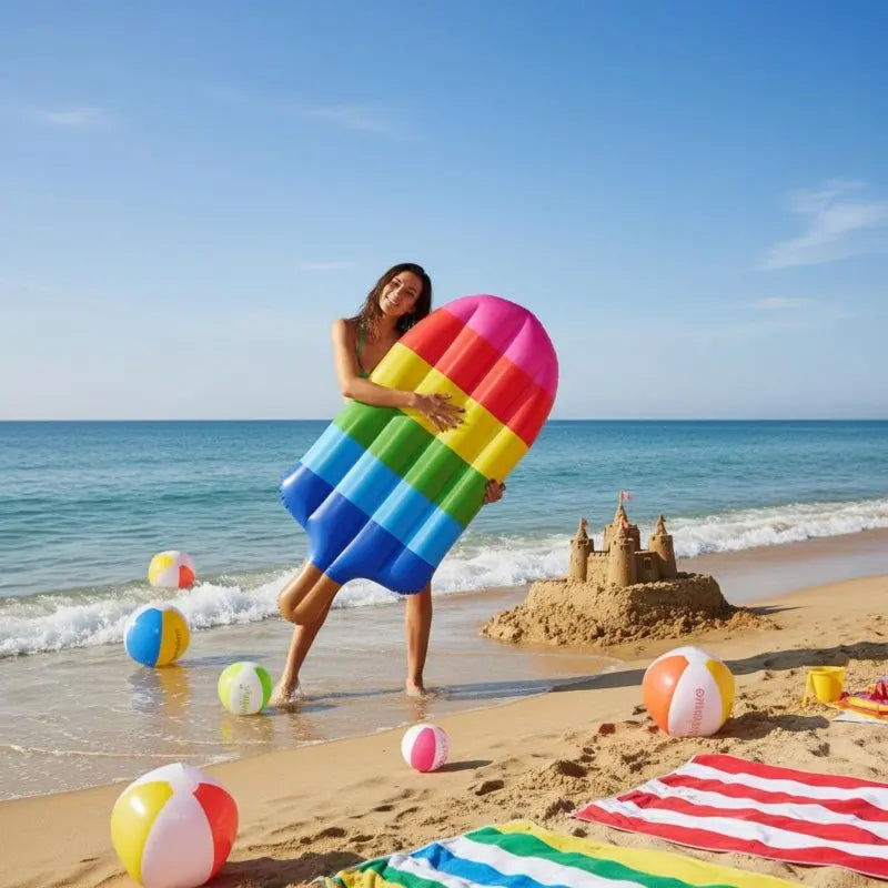 MATERAC DMUCHANY PLAŻOWY XXL DO PŁYWANIA NA BASEN PLAŻĘ MORZE WAKACJE