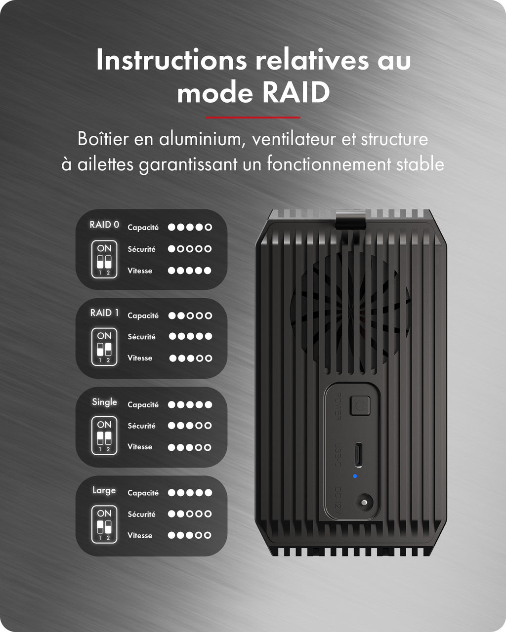 ICY BOX IB-RD3720-CU3 Boîtier disque dur/SSD Noir 2.5/3.5"