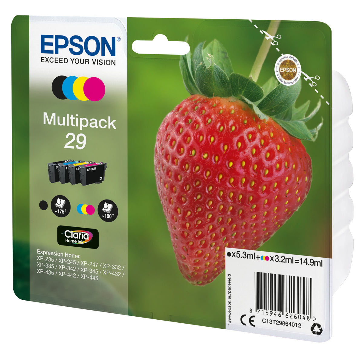 Epson Strawberry Multipack 29 Encre Claria Home N, C, M, J