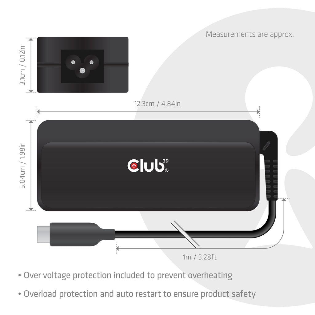 CLUB3D Chargeur USB-C® pour ordinateur portable 140 W