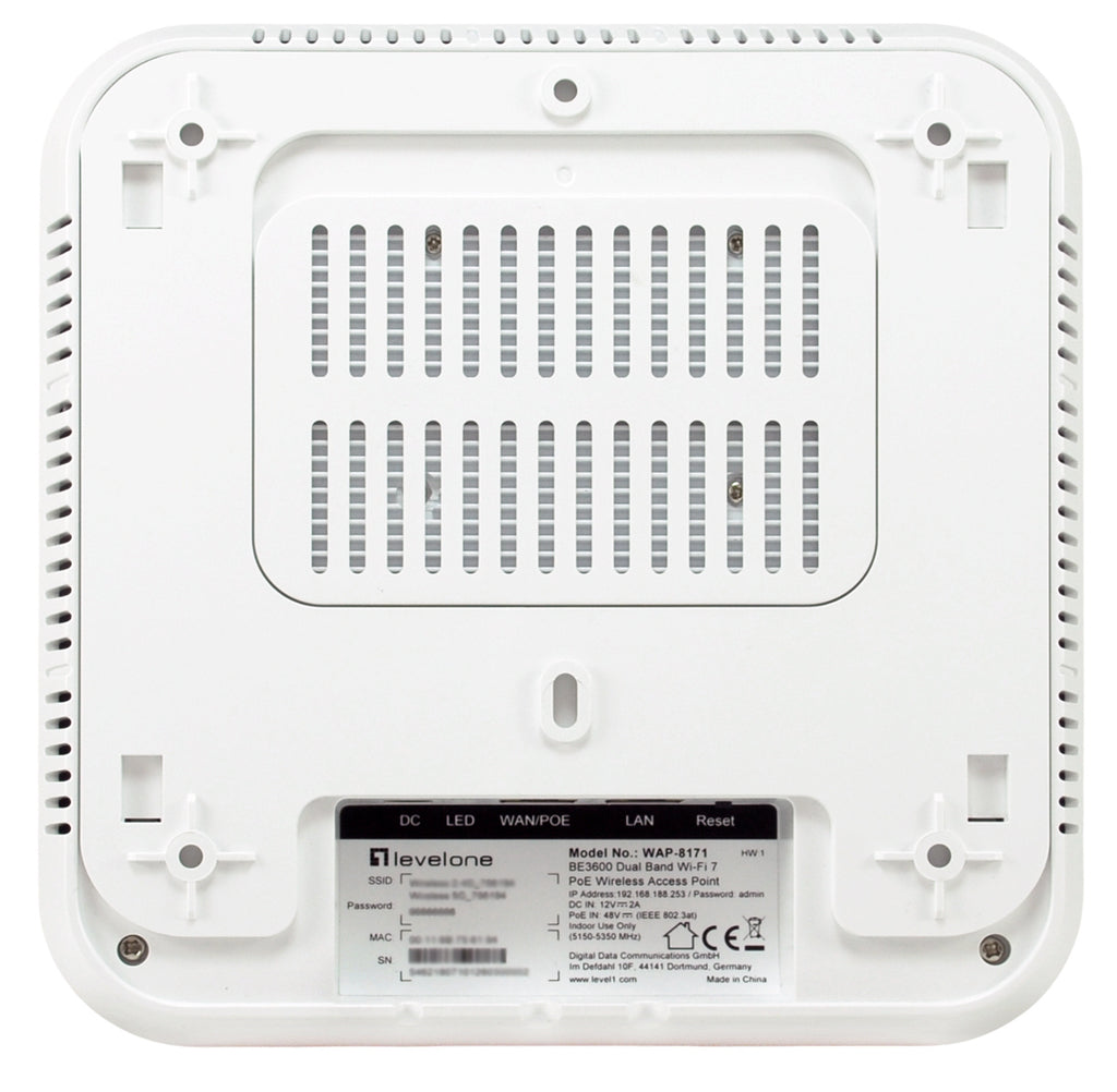 LevelOne WAP-8171 3570 Mbit/s Blanc Connexion Ethernet, supportant l'alimentation via ce port (PoE) - vue 2