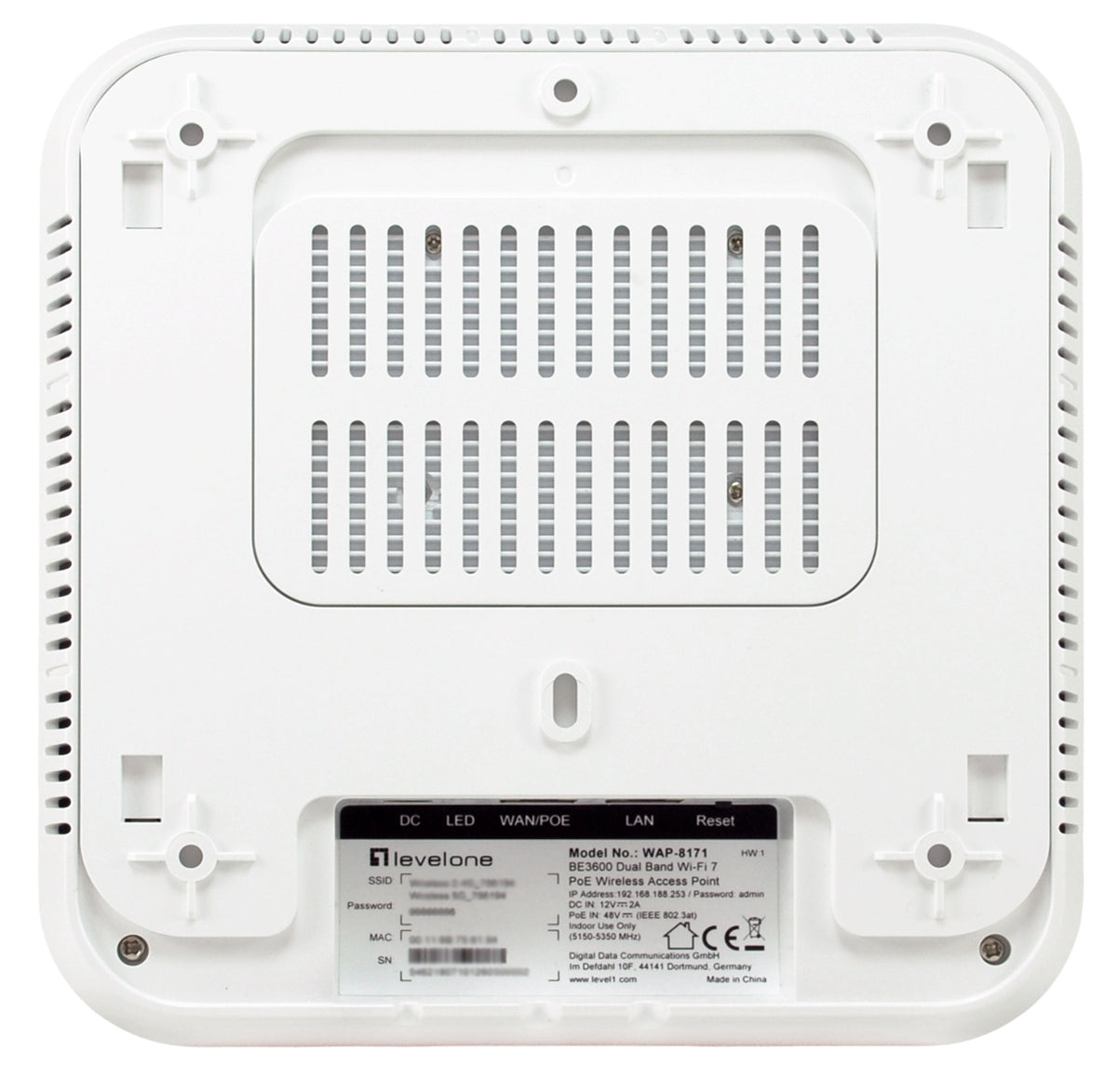 LevelOne WAP-8171 3570 Mbit/s Blanc Connexion Ethernet, supportant l'alimentation via ce port (PoE) - vue 2