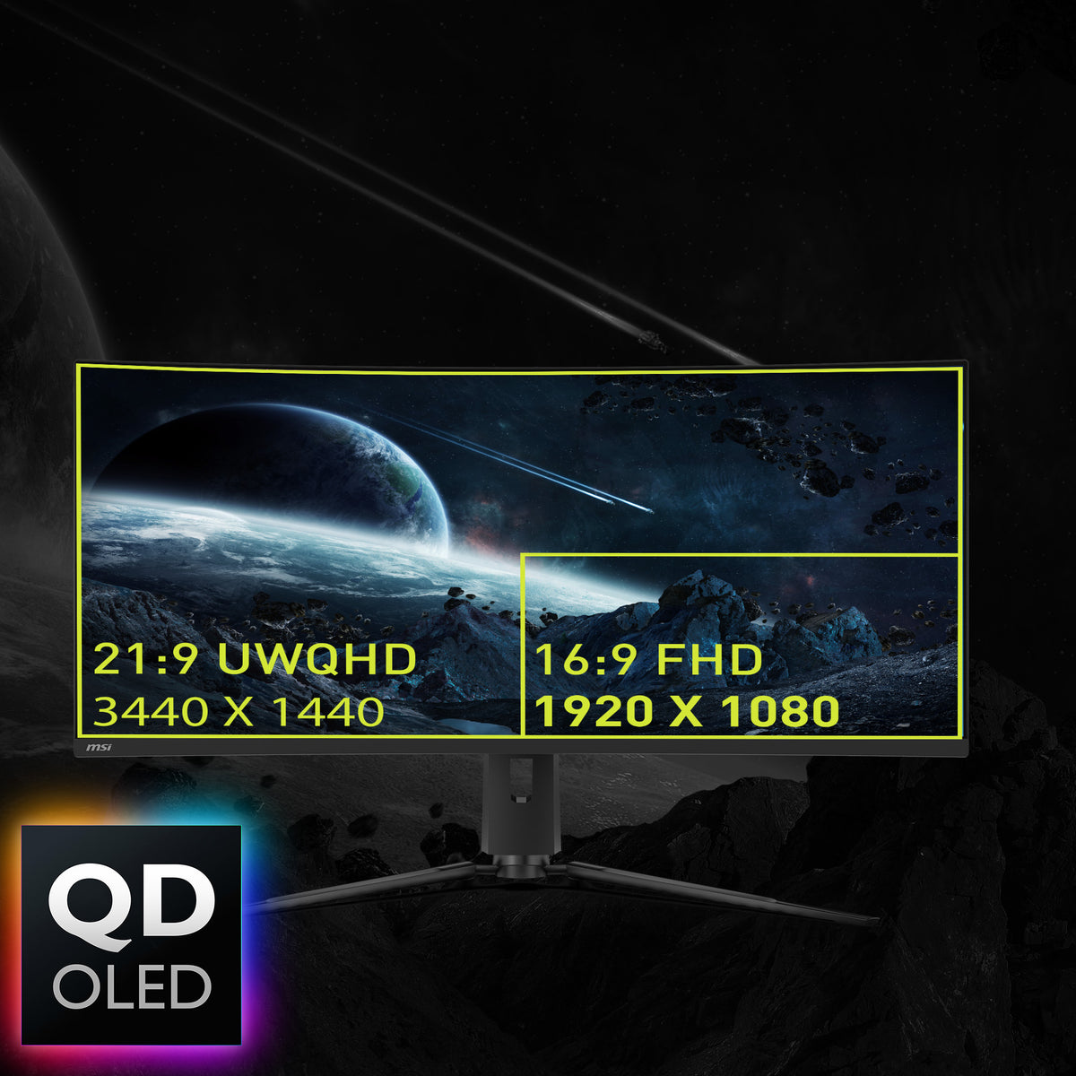 MSI MAG 341CQPDE QD-OLED Écran PC 34" UltraWide Quad HD 3440 x 1440 Noir