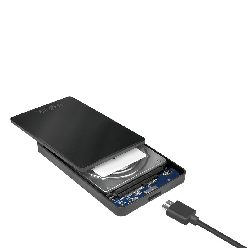 LogiLink UA0339 Boîtier de disques de stockage Boîtier disque dur/SSD Noir 2.5"