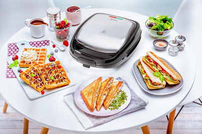 Tefal SW341D12 gaufrier et appareil à croque-monsieur 700 W Noir, Acier inoxydable