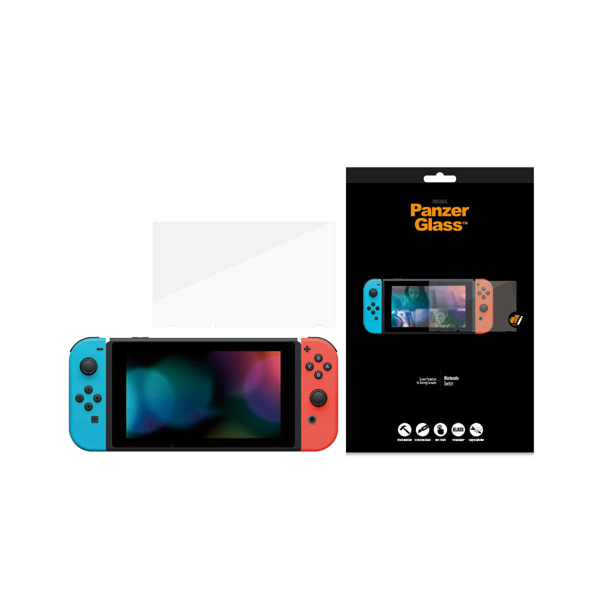 PanzerGlass Protection d'écran pour Nintendo Switch, Verre Trempé Transparent, 1 pièce