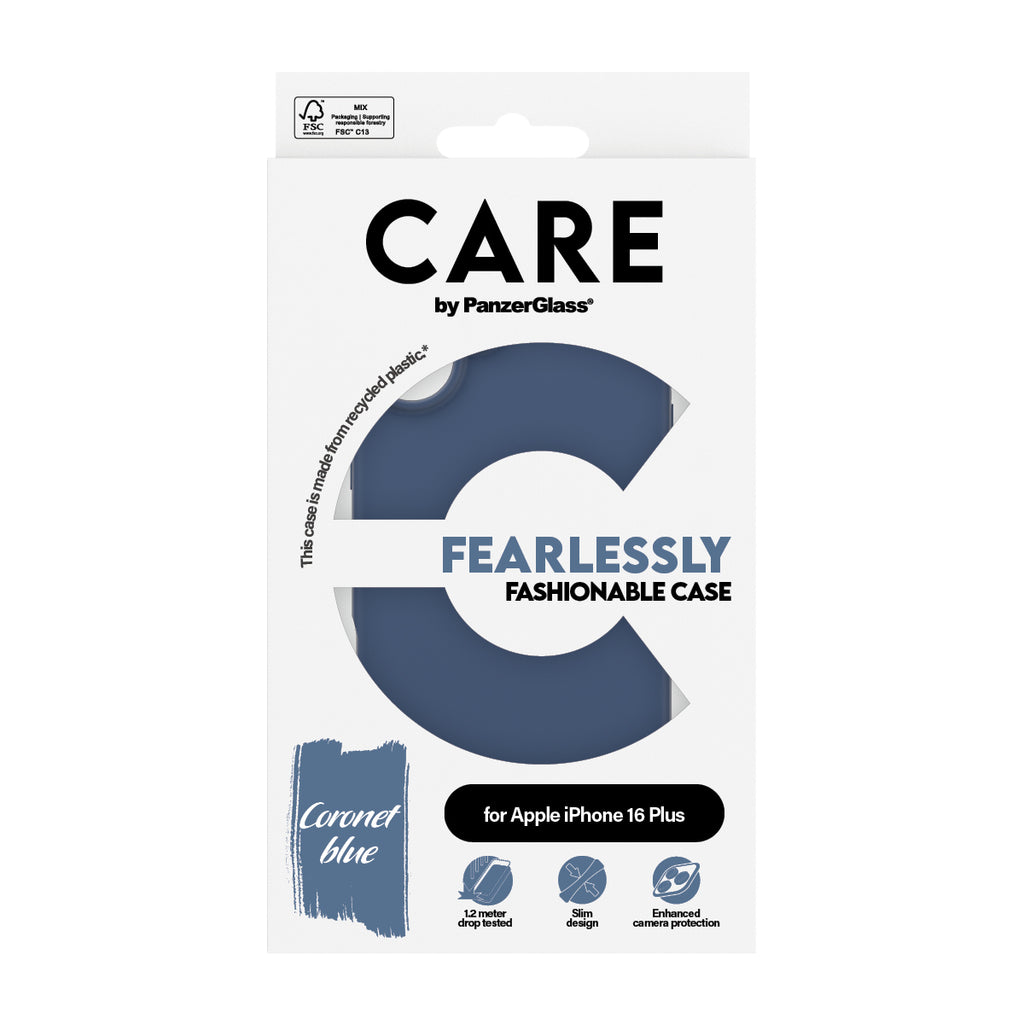 PanzerGlass CARE™ by ® Case Blue iPhone 16 Plus coque de protection pour téléphones portables Housse Bleu