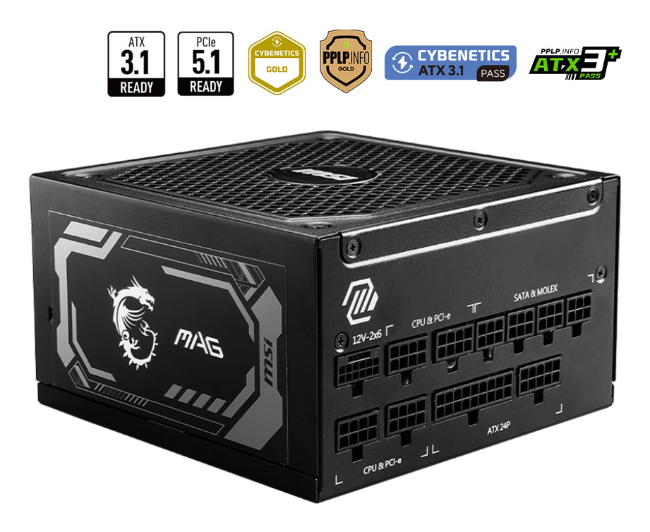 MSI MAG A1250GL PCIE5 unité d'alimentation d'énergie 1250 W 24-pin ATX ATX Noir