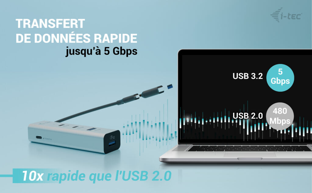 i-tec Metal Universal Charging HUB 2xUSB-C + 2x USB-A Port + Power Delivery 85W