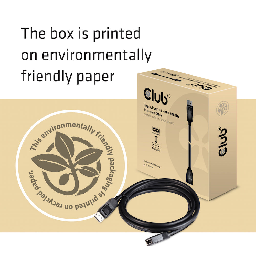CLUB3D CAC-1022 câble vidéo et adaptateur 2 m Displayport 1.4 Noir