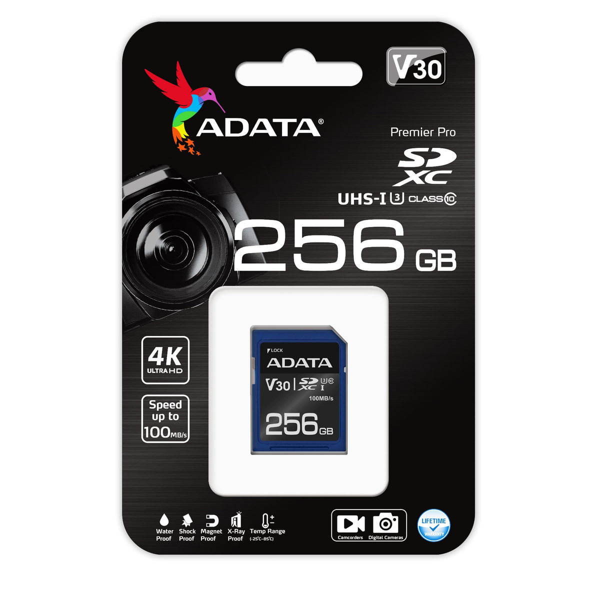 ADATA ASDX256GUI3V30S-R Carte Mémoire 256 Go SDXC UHS-I Classe 10 V30