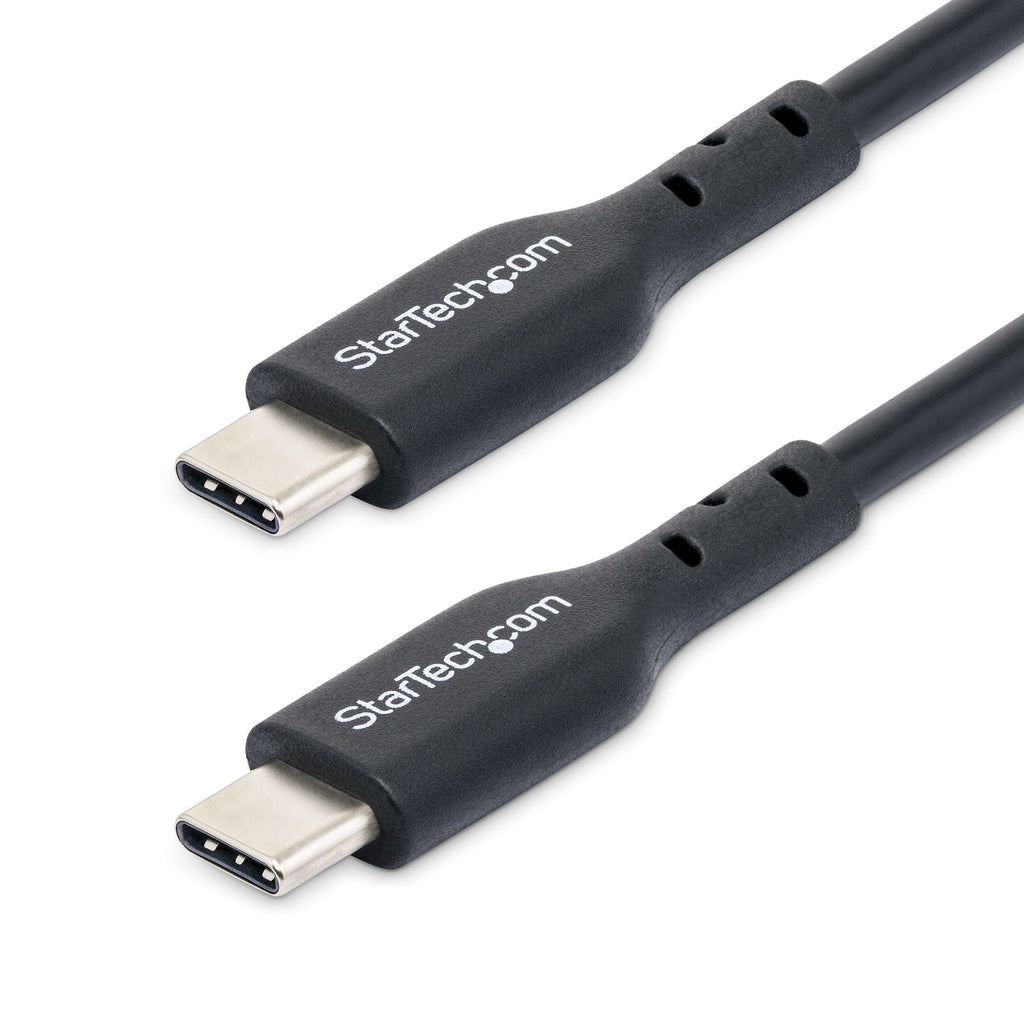 StarTech.com Lot de 2 Câbles de Recharge USB-C de 1m, Câble USB C, Cordon d'Alimentation pour PC Portable USB 2.0 Type-C, Alimentation 60 W 3 A, Gaine TPE, Câble de Transfert de Données USB-C, M/M