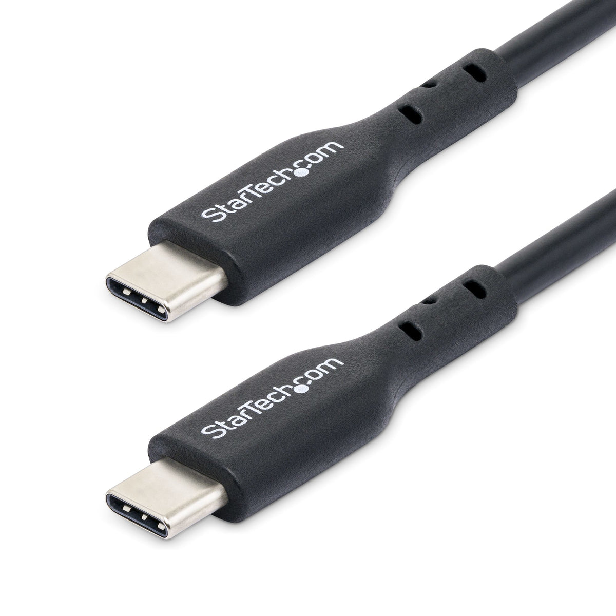 StarTech.com Lot de 2 Câbles de Recharge USB-C de 1m, Câble USB C, Cordon d'Alimentation pour PC Portable USB 2.0 Type-C, Alimentation 60 W 3 A, Gaine TPE, Câble de Transfert de Données USB-C, M/M