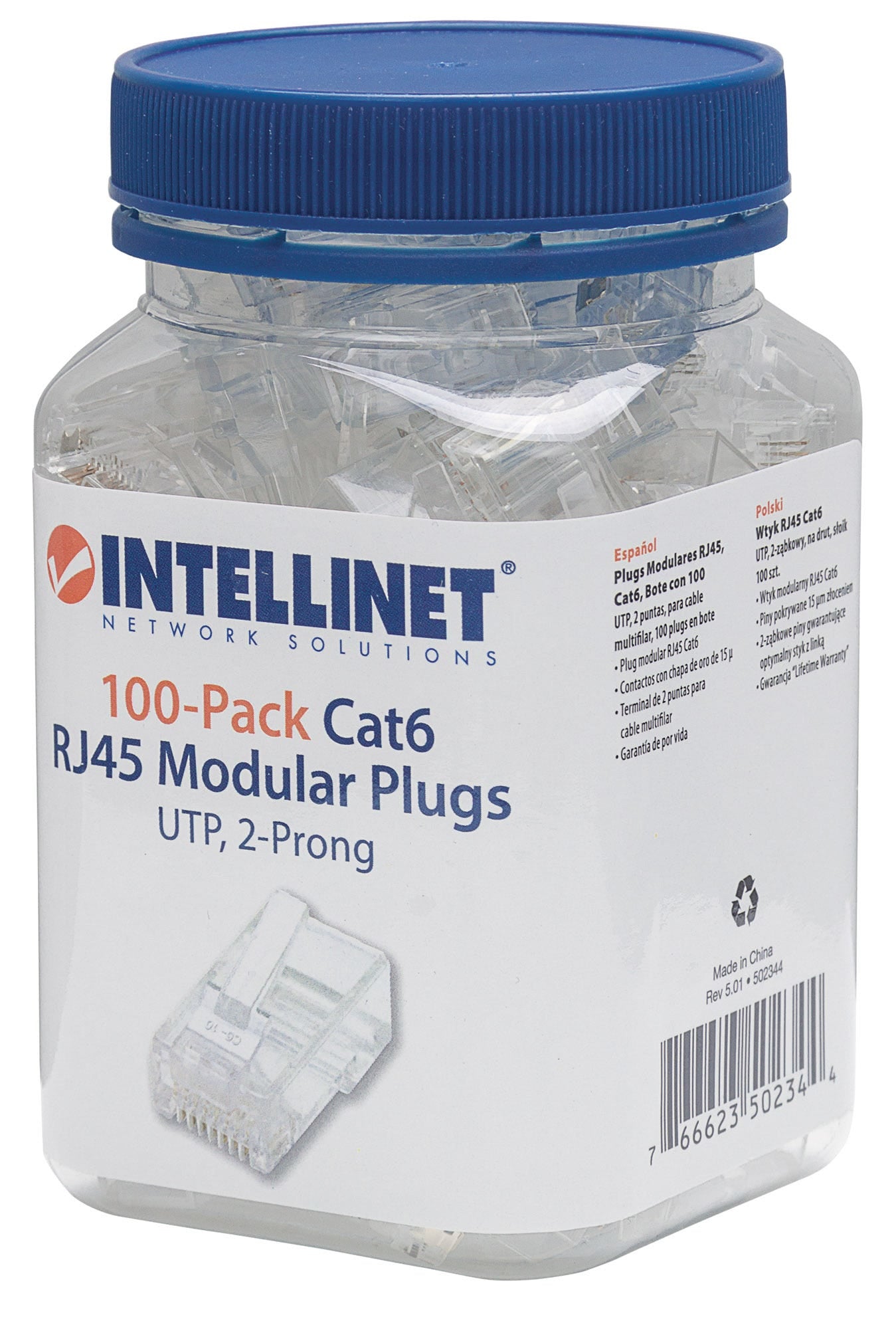 Intellinet 502344 connecteur de fils RJ-45 Transparent