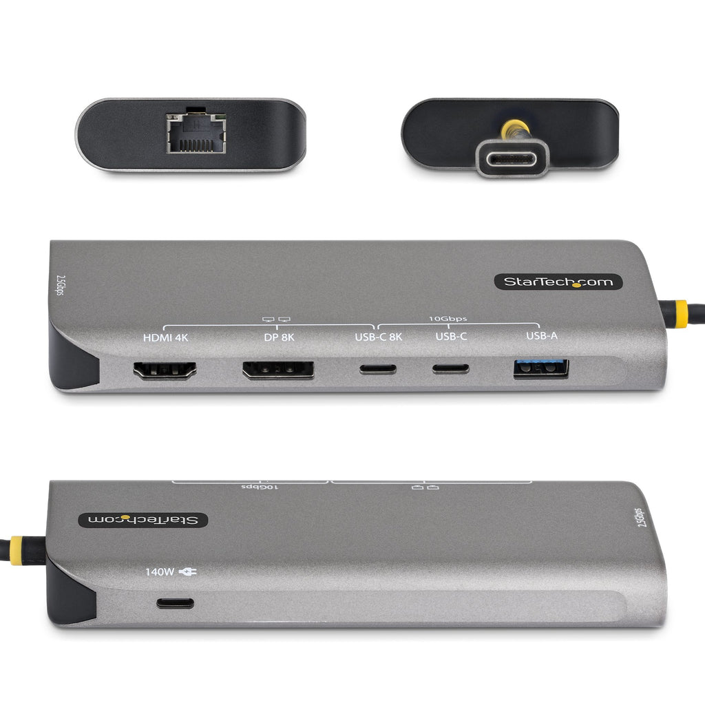StarTech.com Adaptateur Multiport USB4 Double Sortie 4K, Power Delivery 140W, Hub 10 Gbps, 2,5 GbE