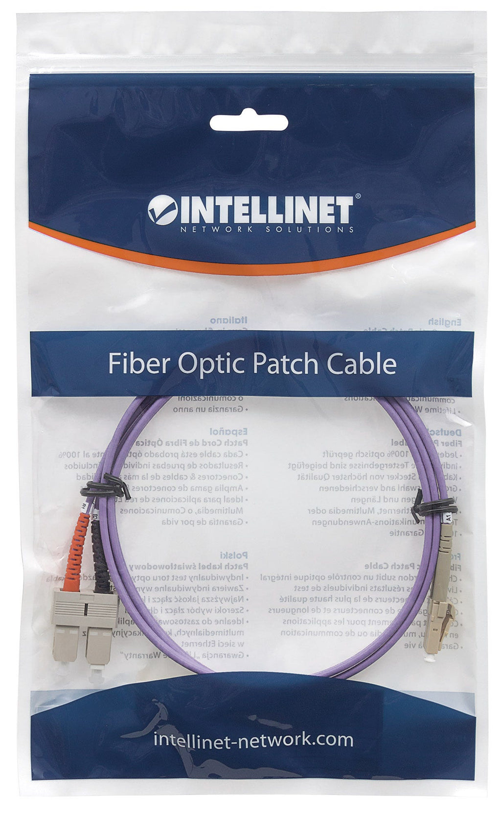 Intellinet 750929 Câble InfiniBand et Fibre Optique LC vers SC, OM4, 2 m, Violet