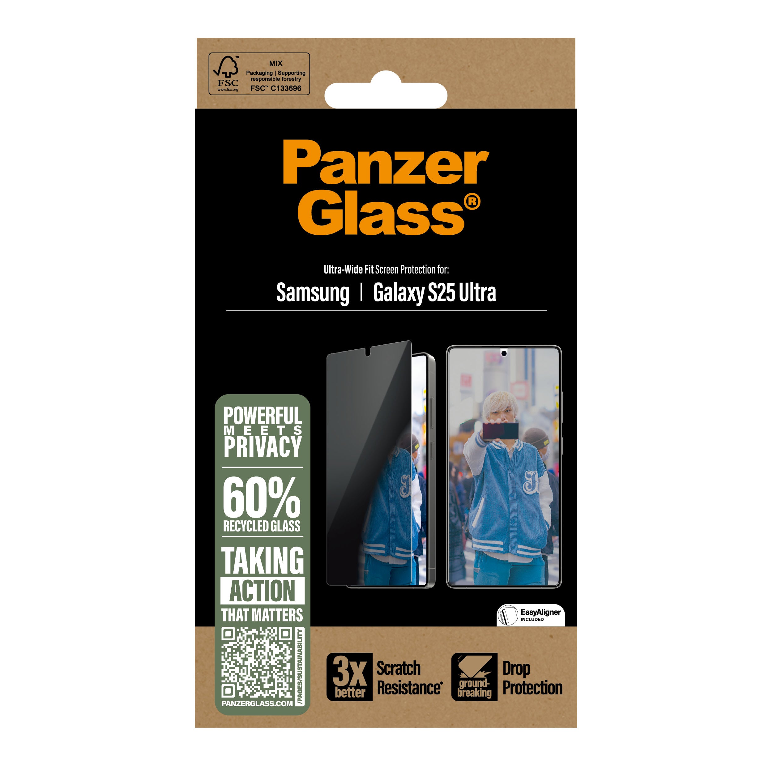PanzerGlass PanzerGlass ® Privacy Screen Protector Samsung Galaxy S25 Ultra | Ultra-Wide Fit Protection d'écran transparent 1 pièce(s)