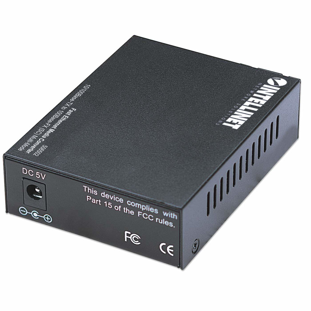 Intellinet 506502 Convertisseur de Média Fast Ethernet 100 Mbit/s 1310 nm Multimode Noir