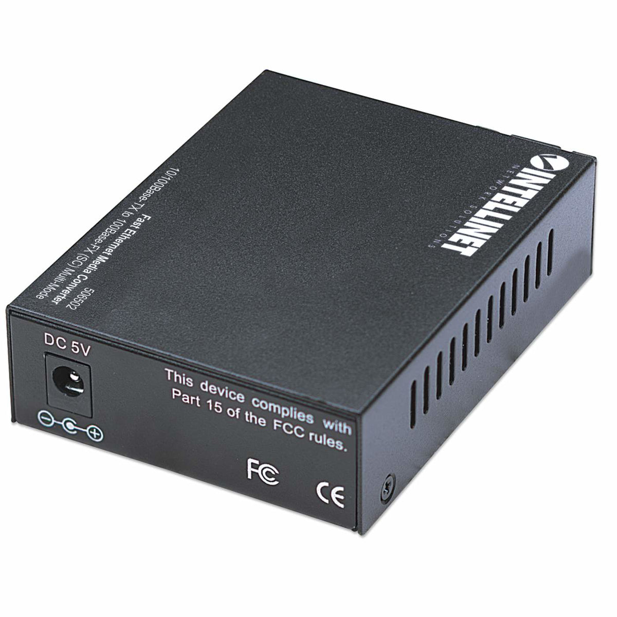 Intellinet 506502 Convertisseur de Média Fast Ethernet 100 Mbit/s 1310 nm Multimode Noir