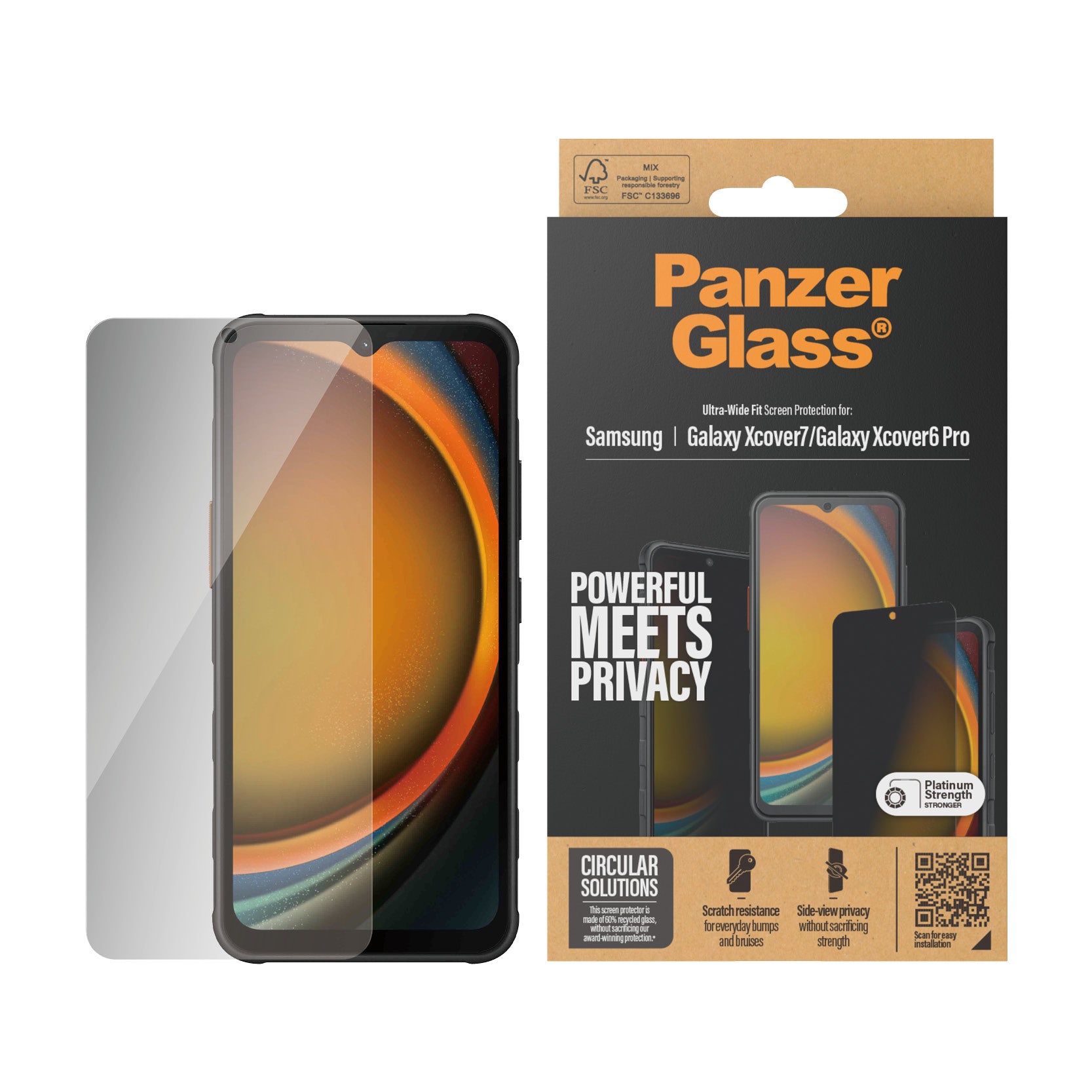 PanzerGlass PanzerGlass ® Privacy Screen Protector Samsung Galaxy Xcover7 Pro | Xcover7 | Xcover6 Pro | Ultra-Wide Fit Protection d'écran transparent 1 pièce(s)