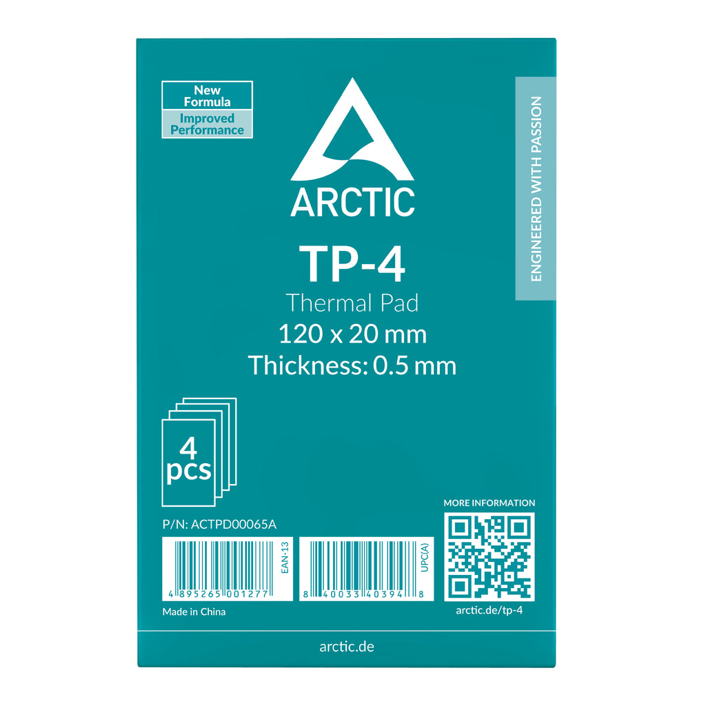 ARCTIC TP-4 Pads Thermiques, Lot de 4, Gris
