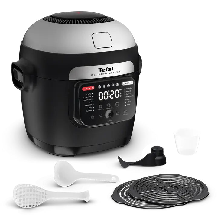 Tefal Multicook Actifry MY741CF0 appareil multi-cuissons 6 L 1334 W Noir, Acier inoxydable