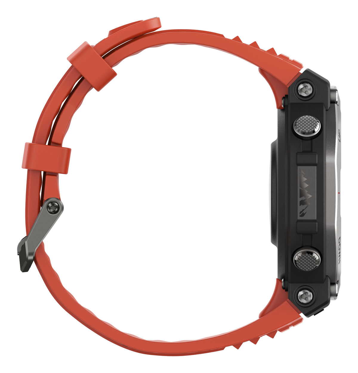 Amazfit T-Rex 3 Lava 3,81 cm (1.5") AMOLED 48.5 mm Numérique 480 x 480 pixels Écran tactile Noir, Acier inoxydable GPS (