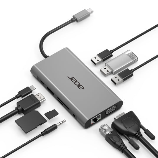 Acer HP.DSCAB.002 station d'accueil USB 3.2 Gen 1 (3.1 Gen 1) Type-C Argent