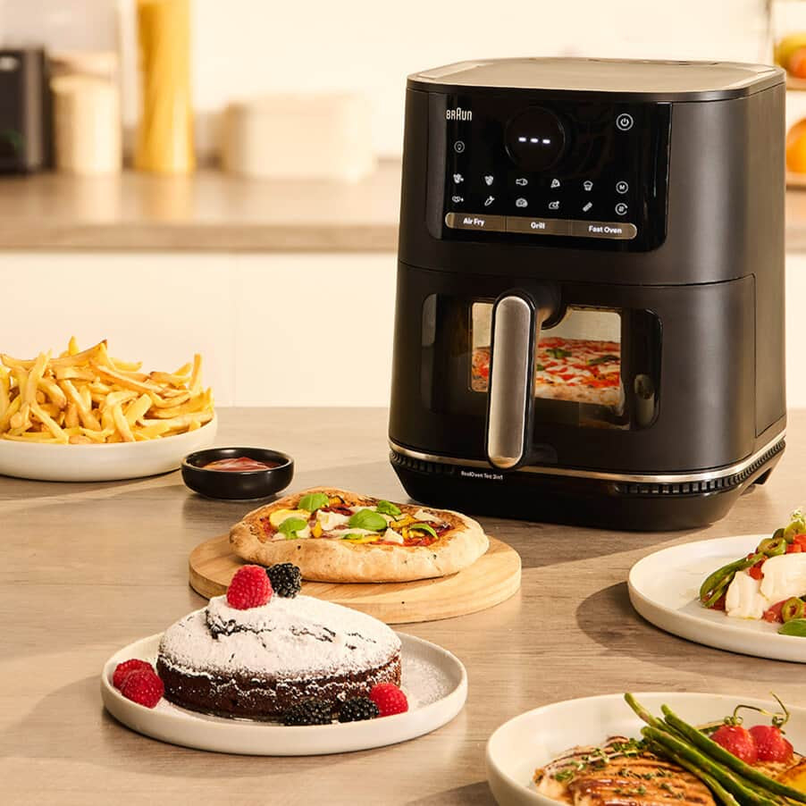 Braun HF 5075 Unique Autonome 2000 W Friteuse d’air chaud Noir, Gris