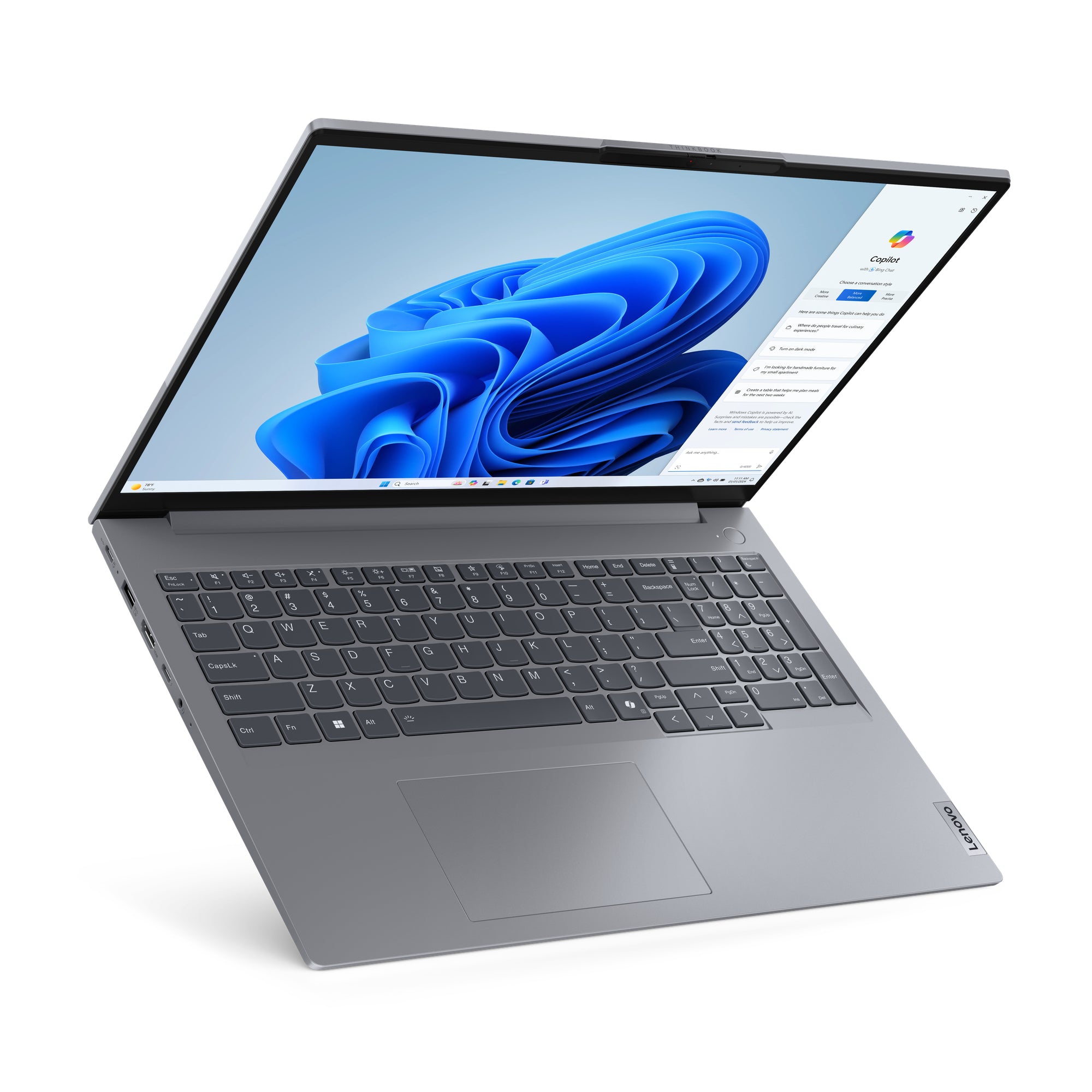 Lenovo ThinkBook 16 G7 ARP AMD Ryzen™ 5 7535HS Ordinateur portable 40,6 cm (16") WUXGA 8 Go DDR5-SDRAM 256 Go SSD Wi-Fi 6E (802.11ax) Windows 11 Pro Anglais britannique Gris