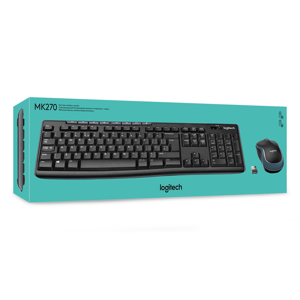 Logitech MK270 Wireless Combo Sæt med mus og tastatur Trådløs Belgisk