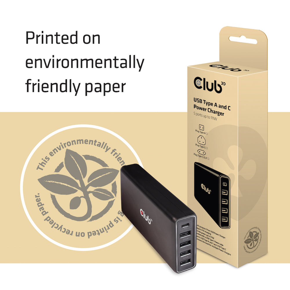 CLUB3D CAC-1903EU chargeur d'appareils mobiles Universel Noir Secteur Intérieure