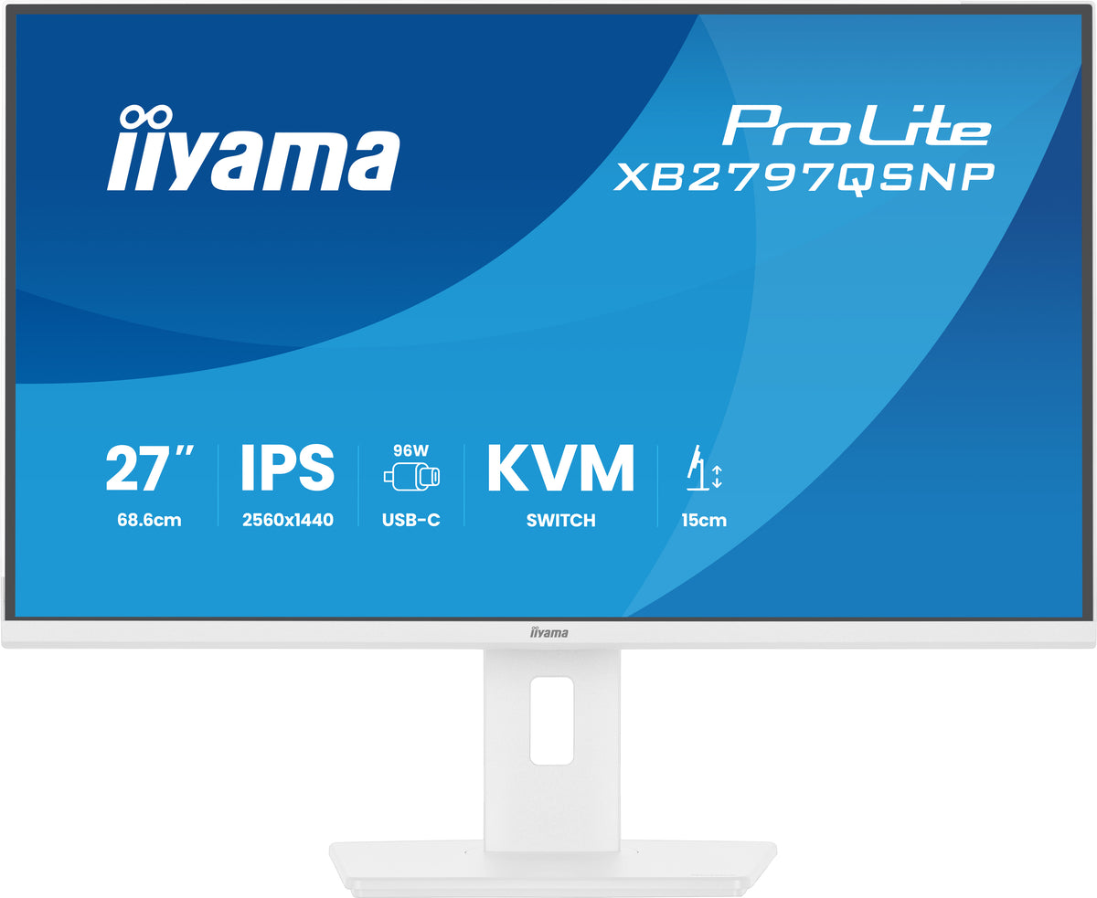 iiyama ProLite XB2797QSNP-W1 écran plat de PC 68,6 cm (27") 2560 x 1440 pixels Quad HD LCD Blanc