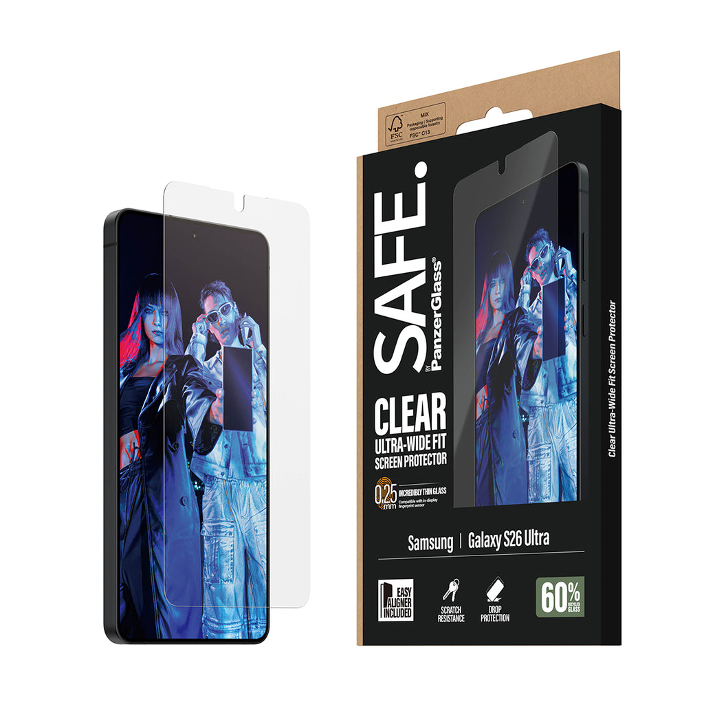 PanzerGlass SAFE. by ® Screen Protector Samsung Galaxy S26 Ultra | Ultra-Wide Fit w. EasyAligner Protection d'écran transparent 1 pièce(s)