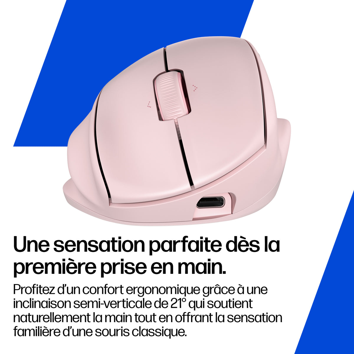 HP Tilt Ergo PNK MSE 720M EMEA-INTL EN L souris Maison Droitier RF sans fil + Bluetooth 6000 DPI