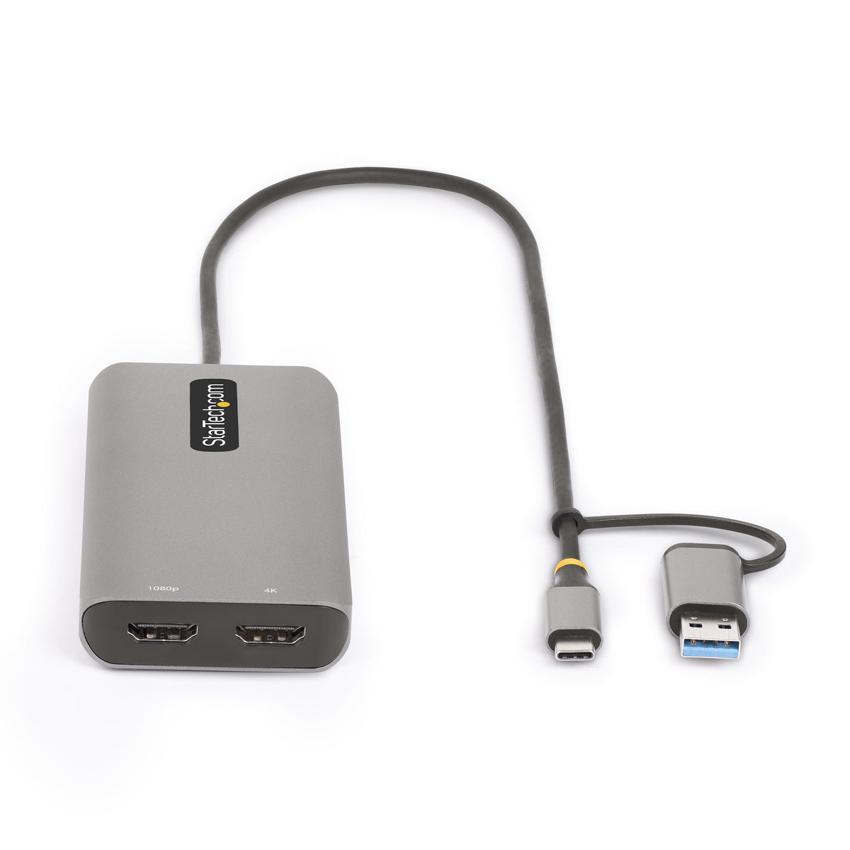 StarTech.com Adaptateur Multiport USB-C et USB-A, Double HDMI 4K30Hz/1080p60Hz, 3x USB-A 5Gbps, Station d'Accueil de Voy