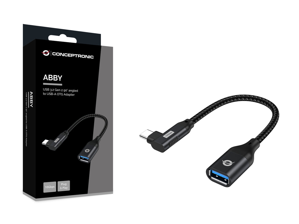 Conceptronic ABBY19B Adaptateur Changeur de Genre USB-C vers USB-A, Noir