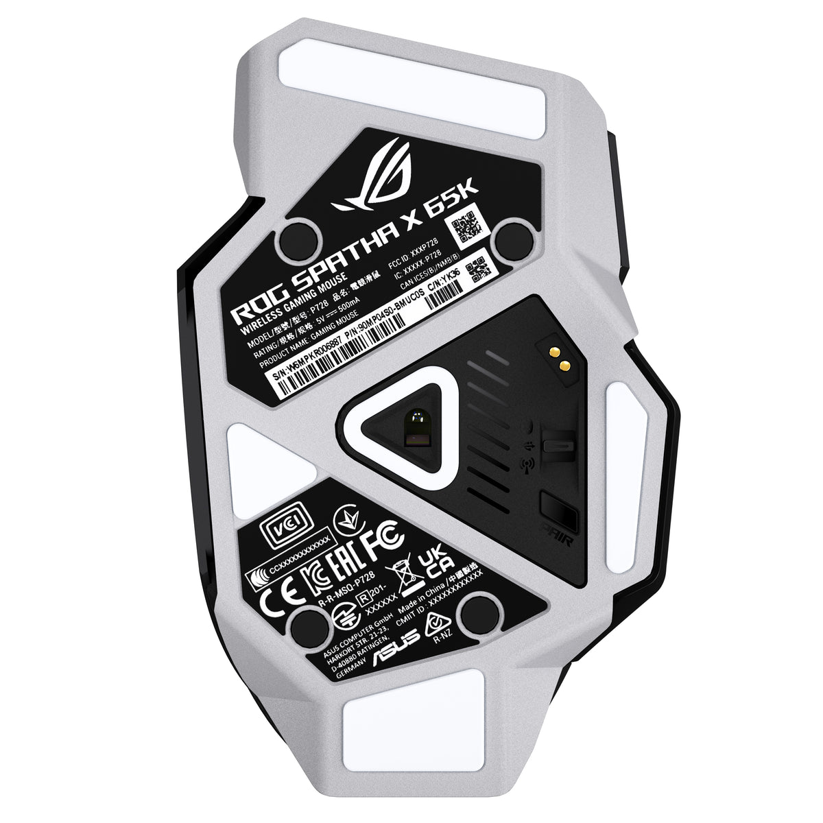 ASUS ROG Spatha X 65K souris Gaming Droitier RF Wireless + Bluetooth + USB Type-A Optique 65000 DPI