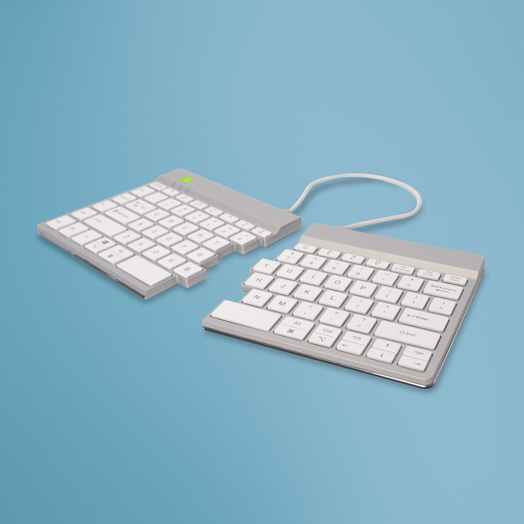 R-Go Tools R-Go Tools Clavier ergonomique R-Go Split Break avec logiciel de pause, clavier ergonomique divisé, QWERTY (US), bluetooth, blanc