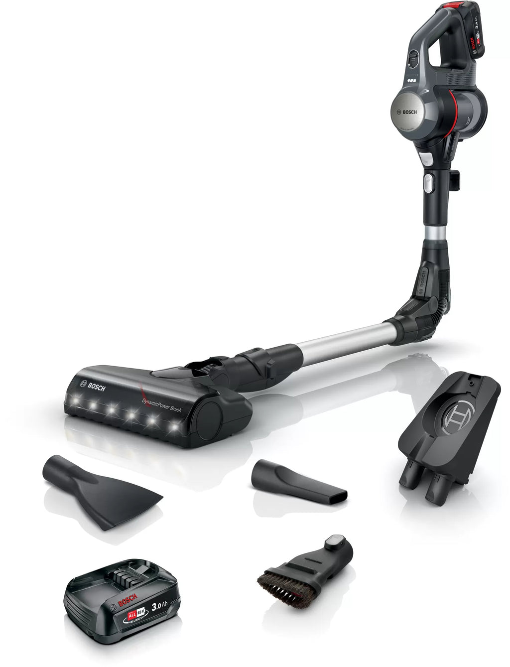 Bosch Bosch BBS712A aspirateur balai et balai électrique Aspirateur-balai 2 en 1 Batterie Sec Filtre hygiénique Sans sac 0,3 L Graphite