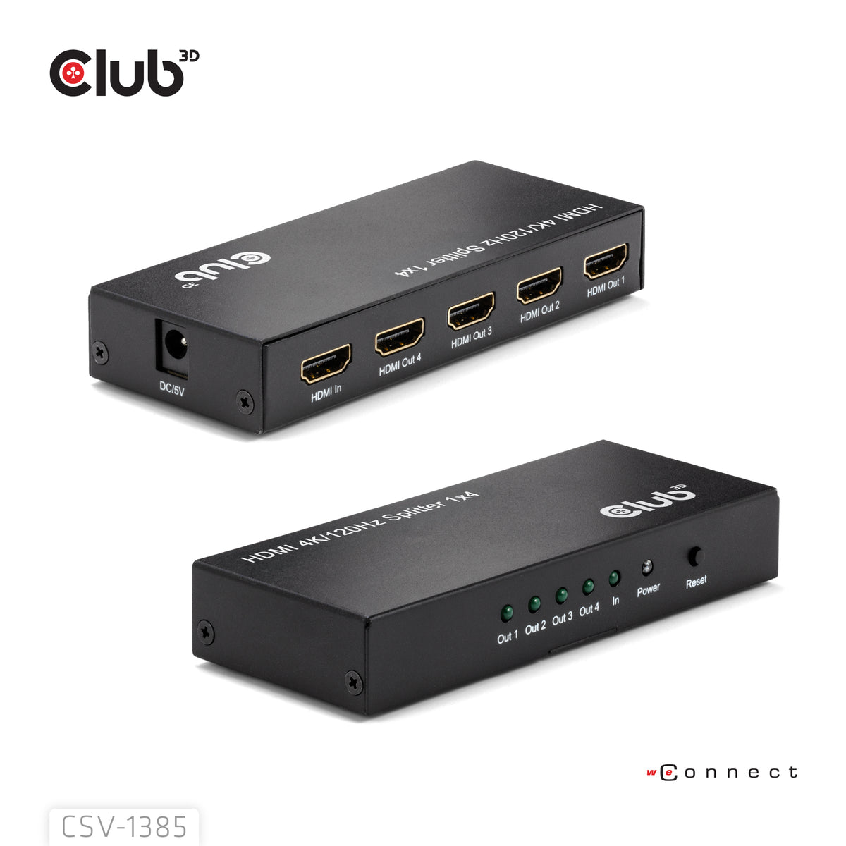 CLUB3D Commutateur HDMI 4x HDMI 4K Ultra HD