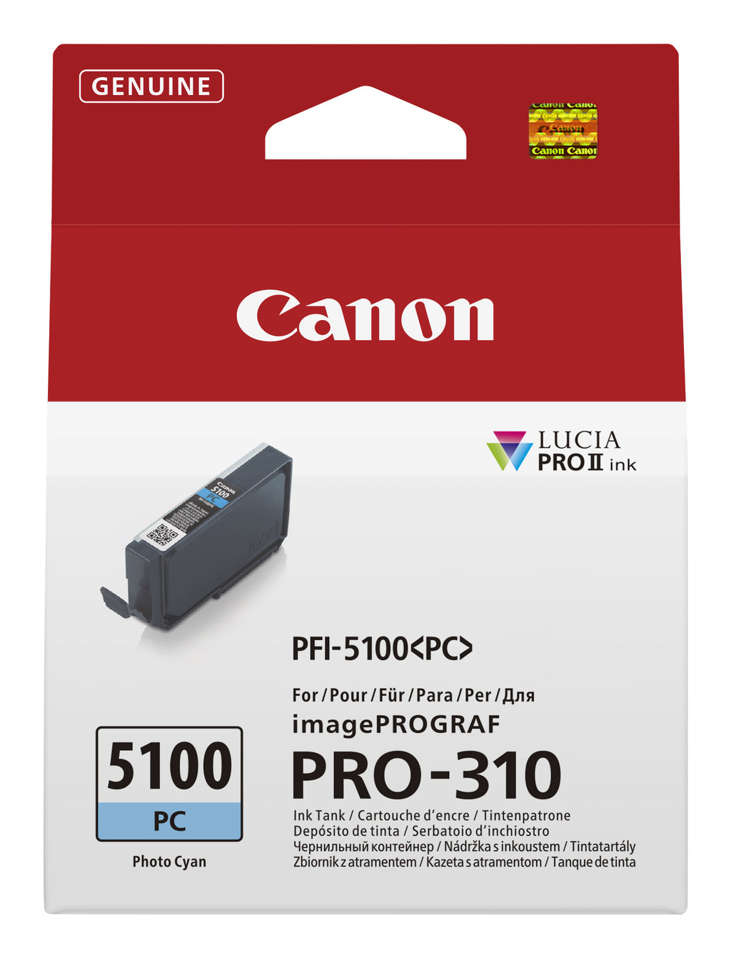 Canon PFI-5100 PC Cartouche d'Encre Originale Photo Cyan