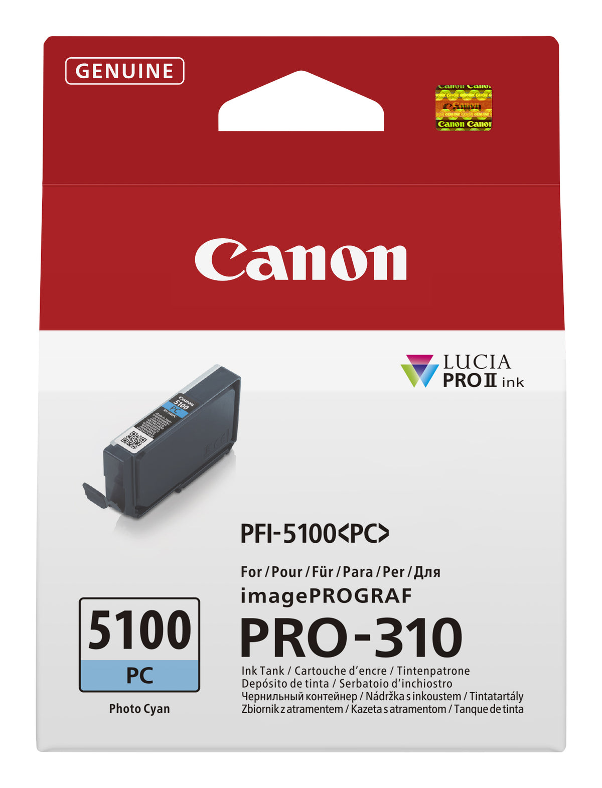Canon PFI-5100 PC Cartouche d'Encre Originale Photo Cyan