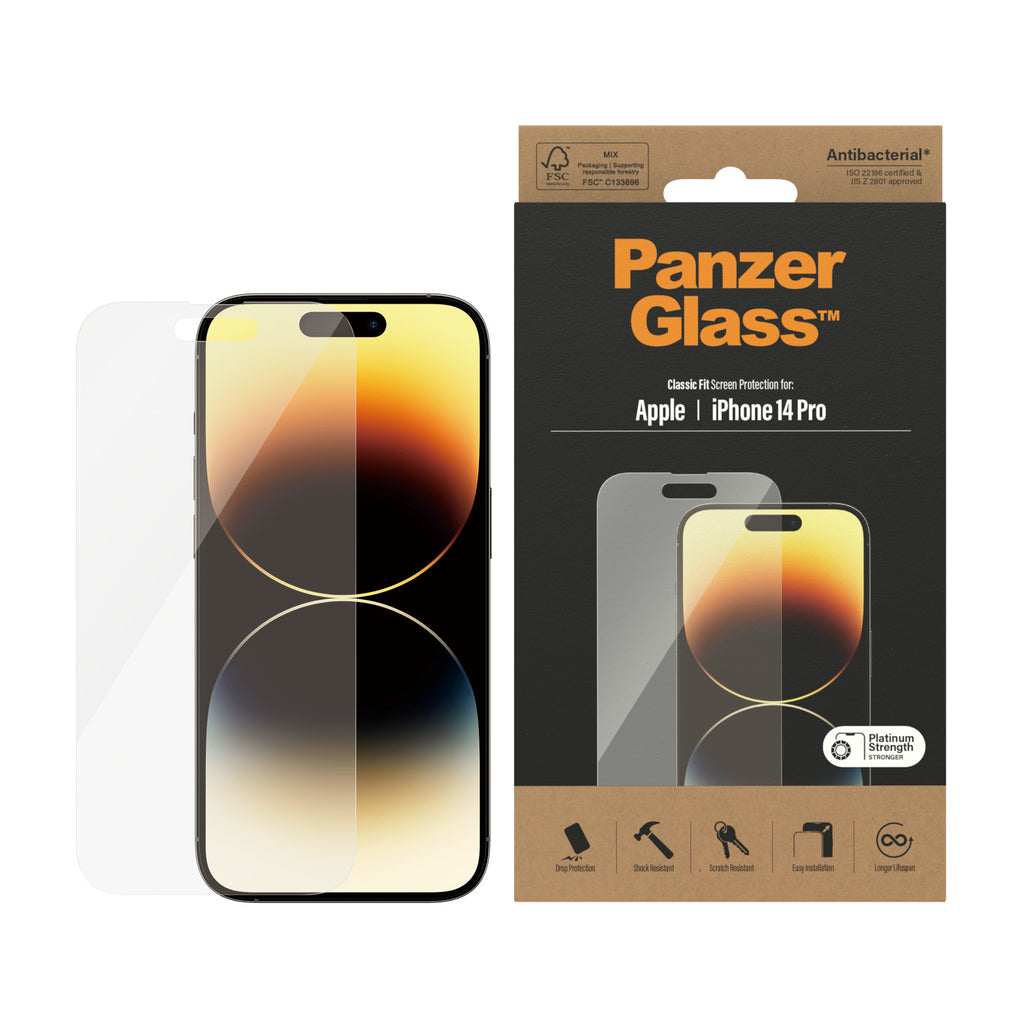 PanzerGlass ® Screen Protector iPhone 14 Pro | Classic Fit Protection d'écran transparent Apple 1 pièce(s)
