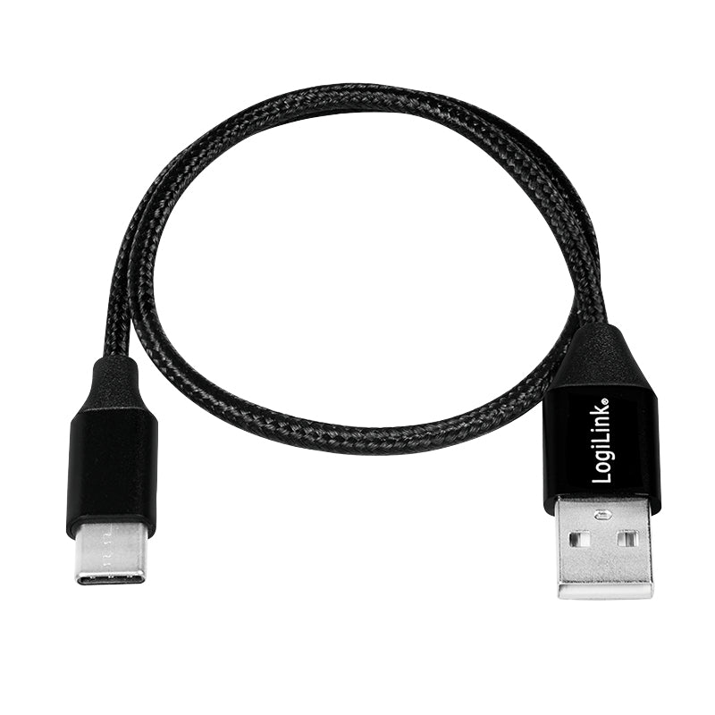 LogiLink CU0139 câble USB USB 2.0 0,3 m USB A USB C 0,48 Gbit/s Noir