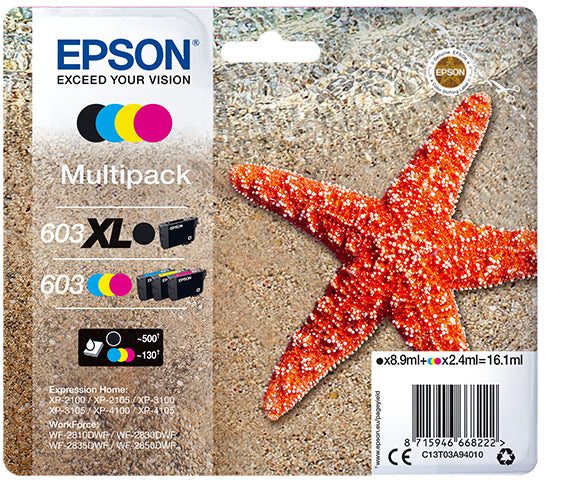 Epson Multipack 4-couleurs 603 XL Noir/Std. CMY