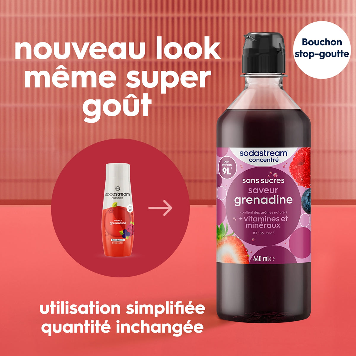 Sodastream Concentré Grenadine sans sucres 440ml