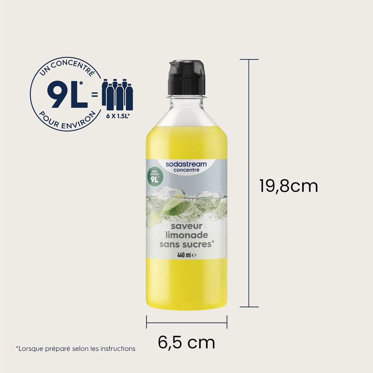 Sodastream Concentré Limonade sans sucres 440ml